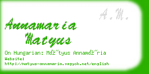 annamaria matyus business card